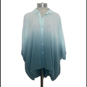 Young Fabulous & Broke Gradient Blue Button Down Shirt